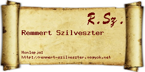 Remmert Szilveszter névjegykártya