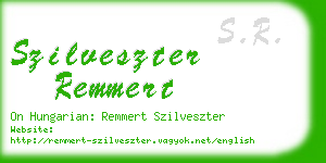 szilveszter remmert business card